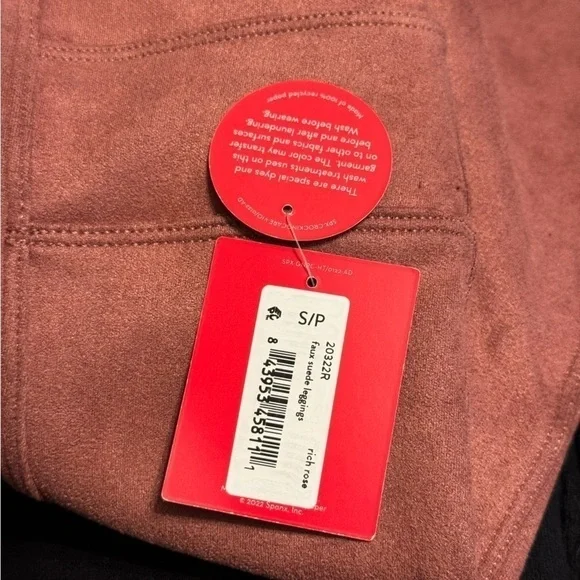 Spanx Faux‎ Suede Leggings Rich Rose Size Small Women - Picture 8 of 12